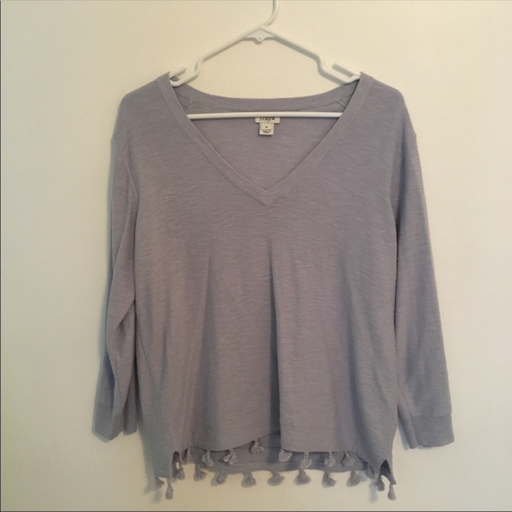 J Crew tassels v neck sweater size M